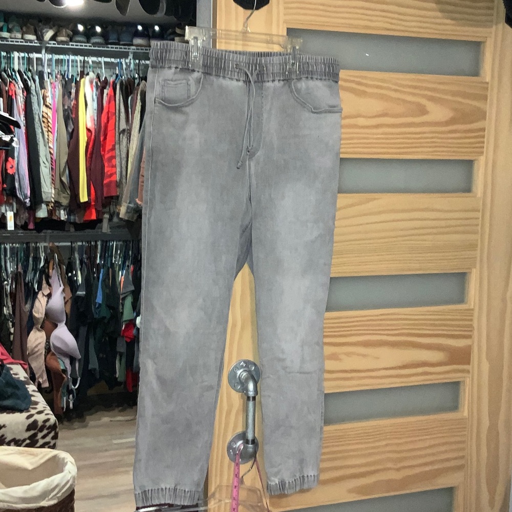 Gray Jogger denim jeans